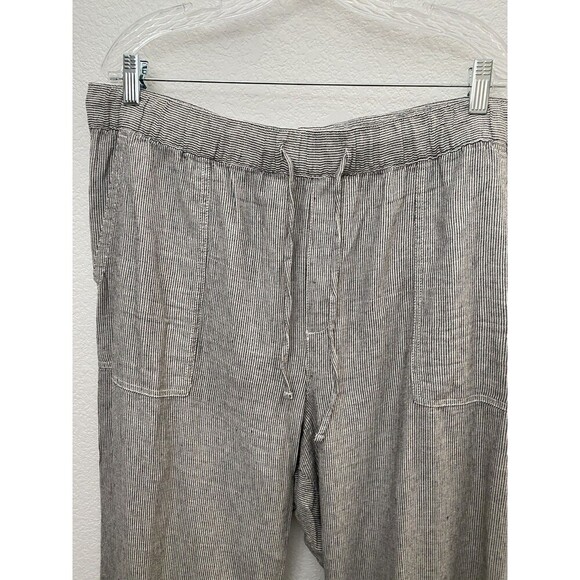 Gap Easy Pant Linen Blend in Off White Stripe Women’s Size XL - Picture 3 of 9